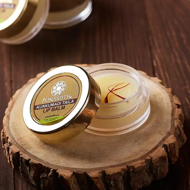 Kumkumadi Taila Lip Balm, best natural lip balm, organic kumkumadi taila lip balm
