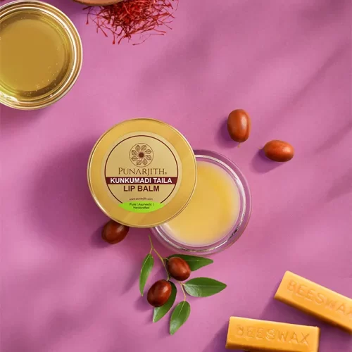 Kumkumadi Taila Lip Balm, best natural lip balm, organic kumkumadi taila lip balm