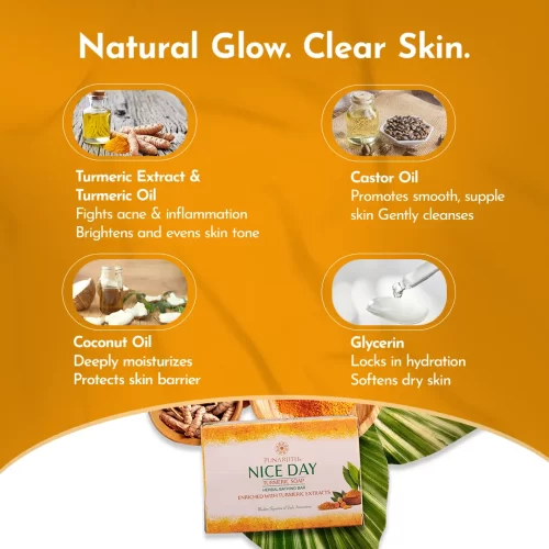 Punarjith Nice Day Turmeric Soap. The best natural ayurvedic soap, turmeric bath soap 1