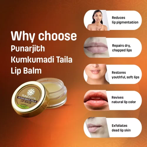 Kumkumadi Taila Lip Balm, best natural lip balm, organic kumkumadi taila lip balm