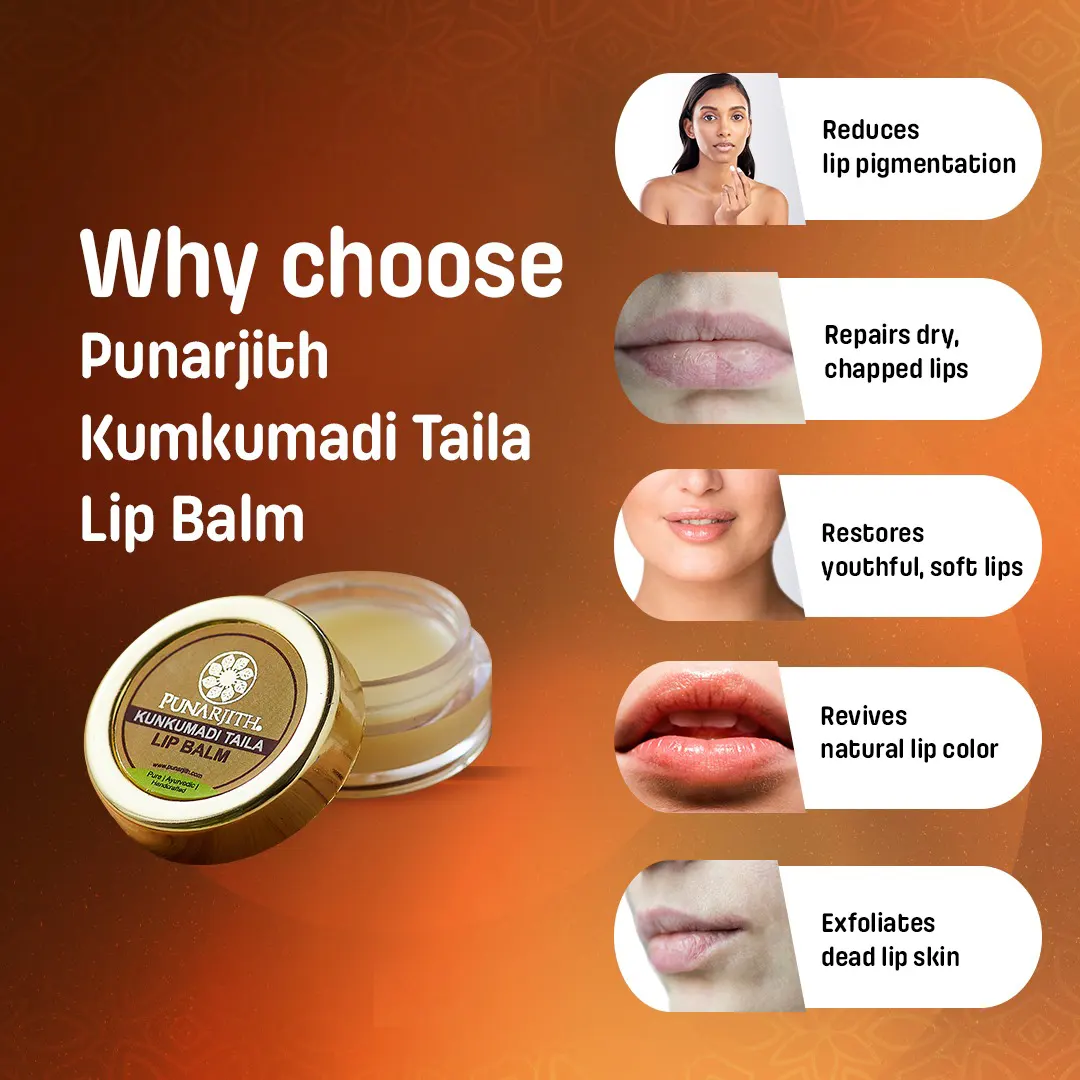Kumkumadi Taila Lip Balm, best natural lip balm, organic kumkumadi taila lip balm