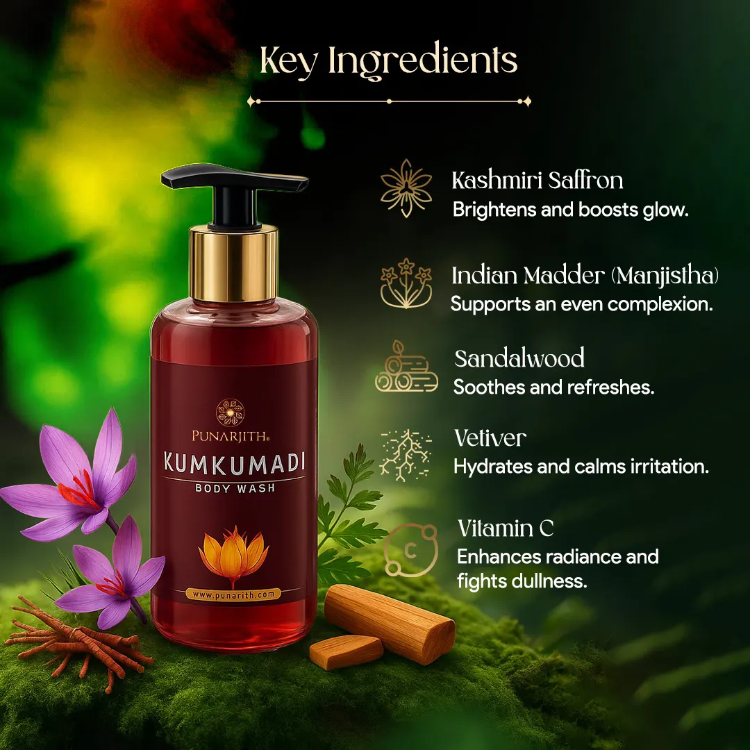 Kumkumadi Body Wash , Best natural body wash, ayurvedic shower gel