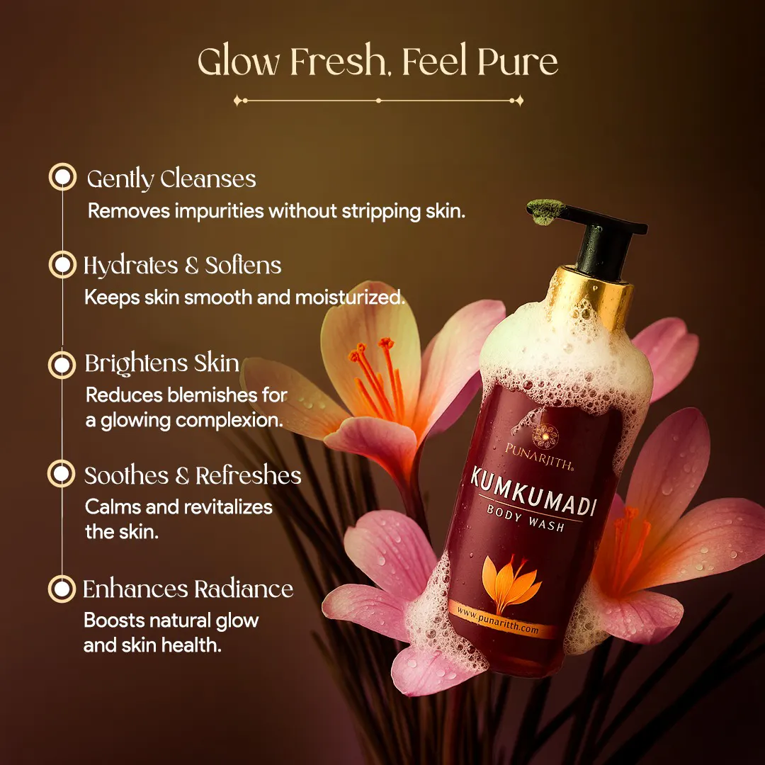 Kumkumadi Body Wash , Best natural body wash, ayurvedic shower gel