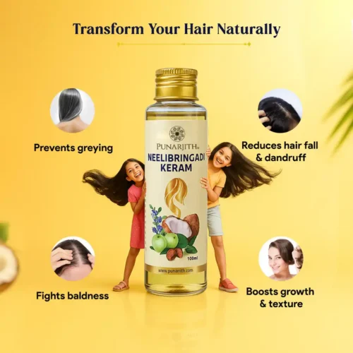 Punarjith Neelibringadi Keram (100 ml)- Ayurvedic hair oil for hair fall and dandruff