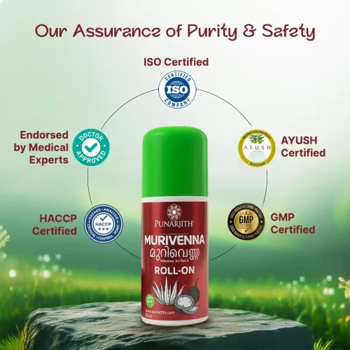 Punarjith Murivenna Roll-On Ayurvedic pain relief oil for sprains and wounds