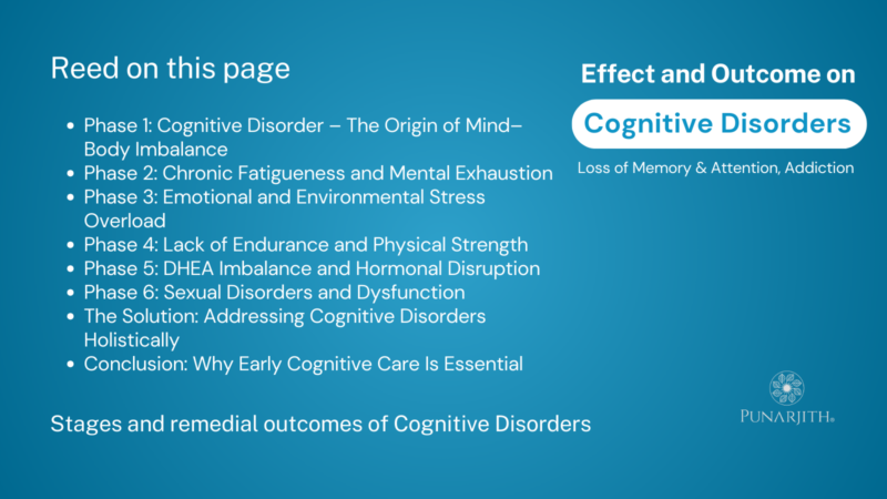 Stages and remedial outcomes of Cognitive Disorders