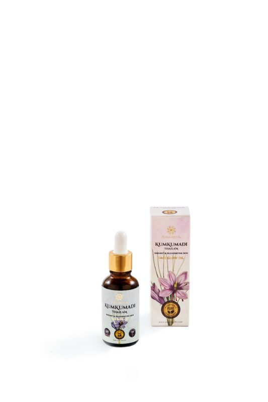 Punarjith Kumkumadi Tailam Ayurvedic face glow oil.